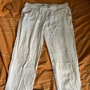 White Roxy linen pants